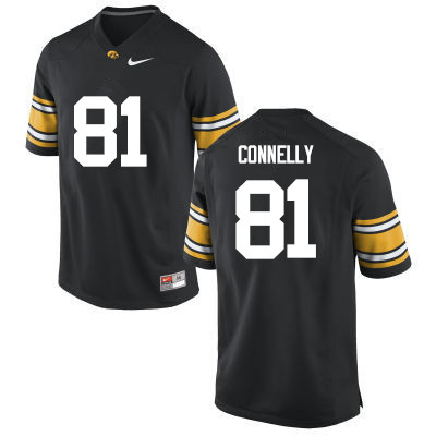 Men Iowa Hawkeyes #81 Kyle Connelly College Football Jerseys-Black - Click Image to Close